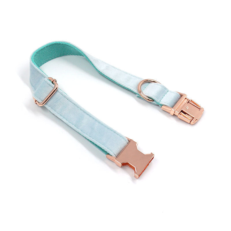 Velvet Luxe Adjustable Pet Collar – Soft & Stylish with Rose Gold Buckle