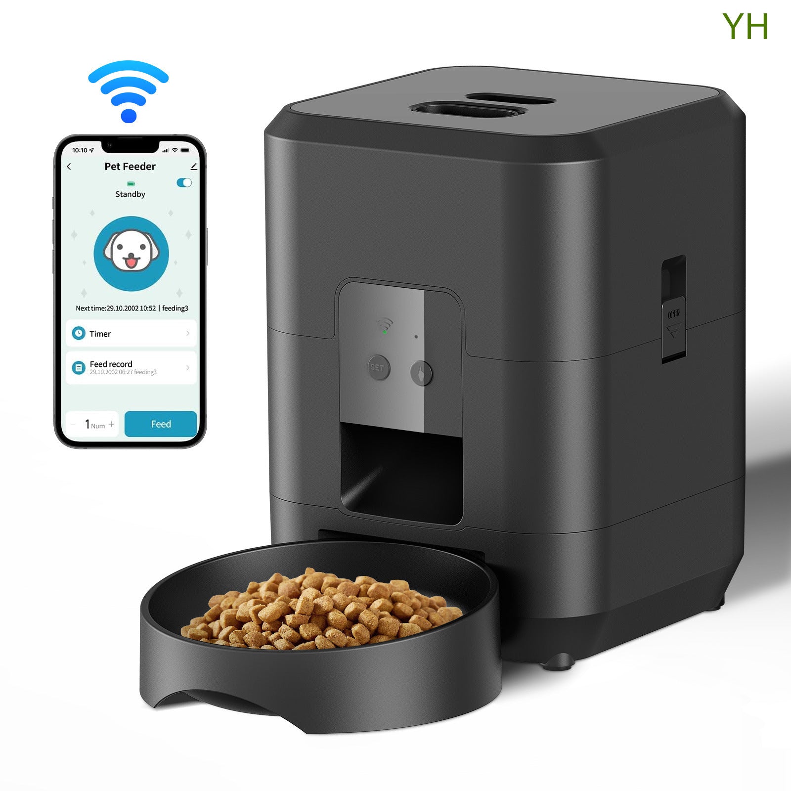 SmartFeeder Pro – WiFi Connected Automatic Pet Food Dispenser (with App Control)