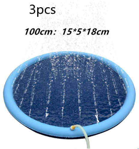 Non-Slip Splash Pad for Kids & Pets – Outdoor Summer Water Play Mat with Fountain Sprinkler – Fun Backyard Pool for Dogs & Toddlers