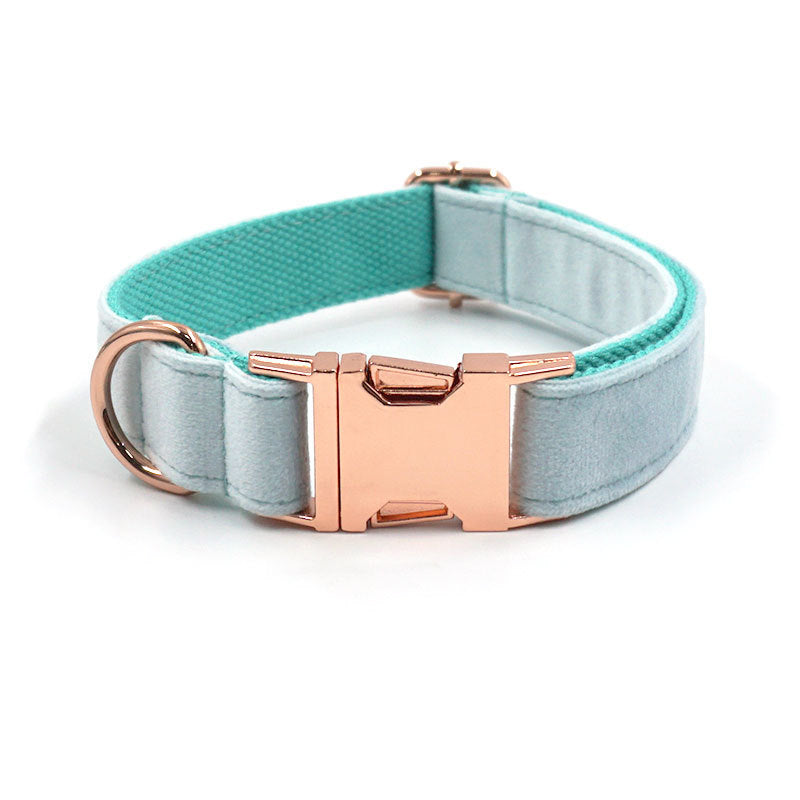 Velvet Luxe Adjustable Pet Collar – Soft & Stylish with Rose Gold Buckle