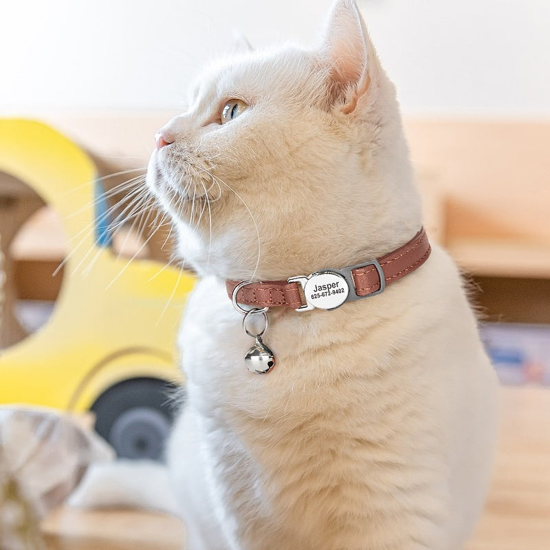 Anti-Choke Personalized Cat Collar – Adjustable Safety ID Tag with Bell