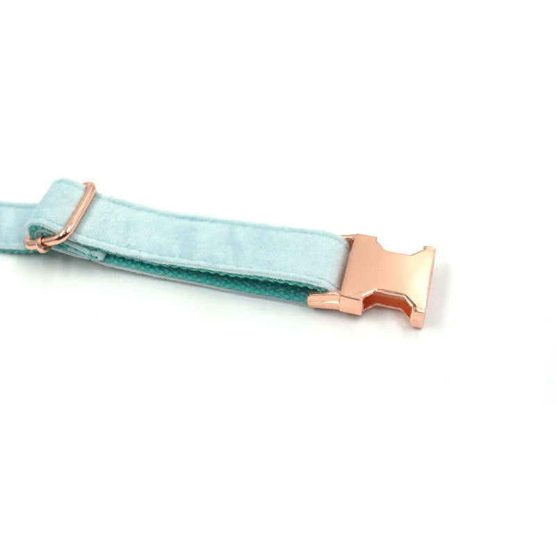 Velvet Luxe Adjustable Pet Collar – Soft & Stylish with Rose Gold Buckle