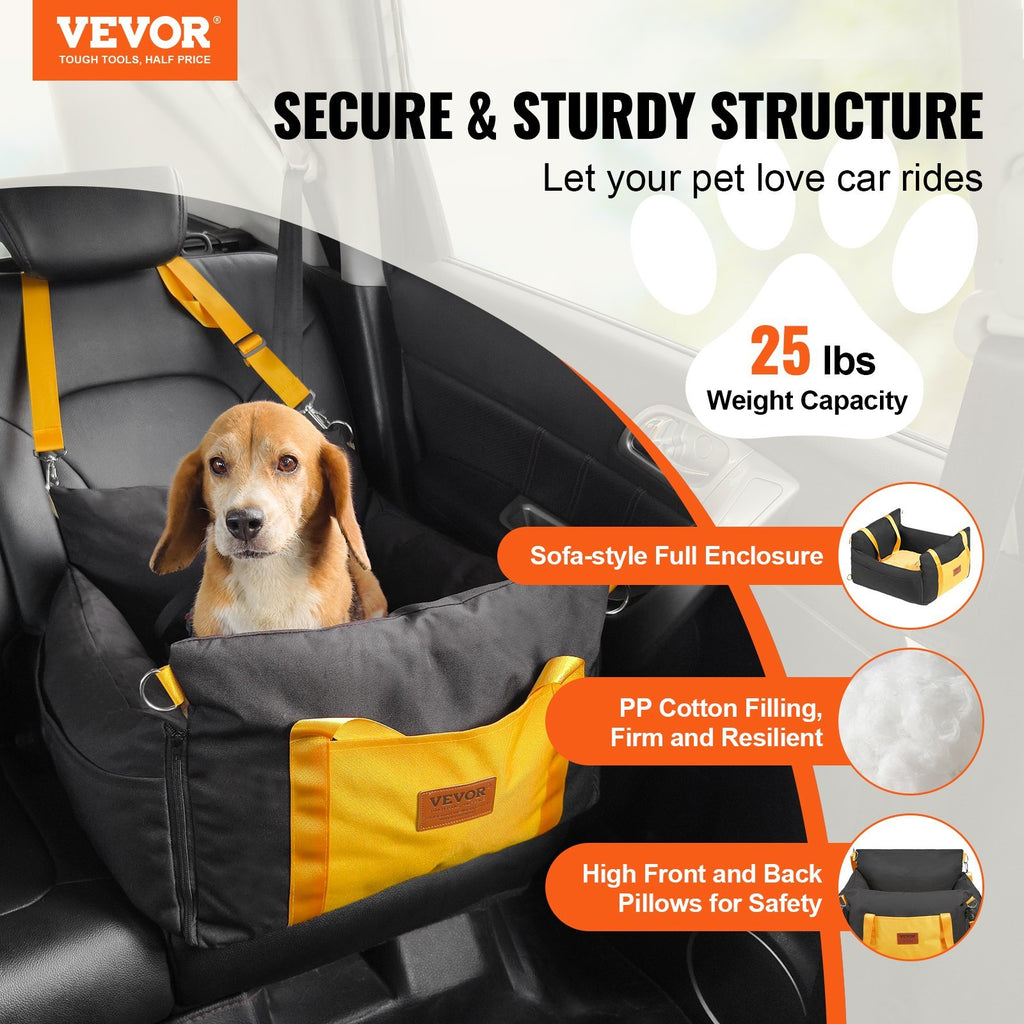 ComfortGuard Booster Seat – Premium Car Travel Bed for Small Dogs (Up to 25 lbs)