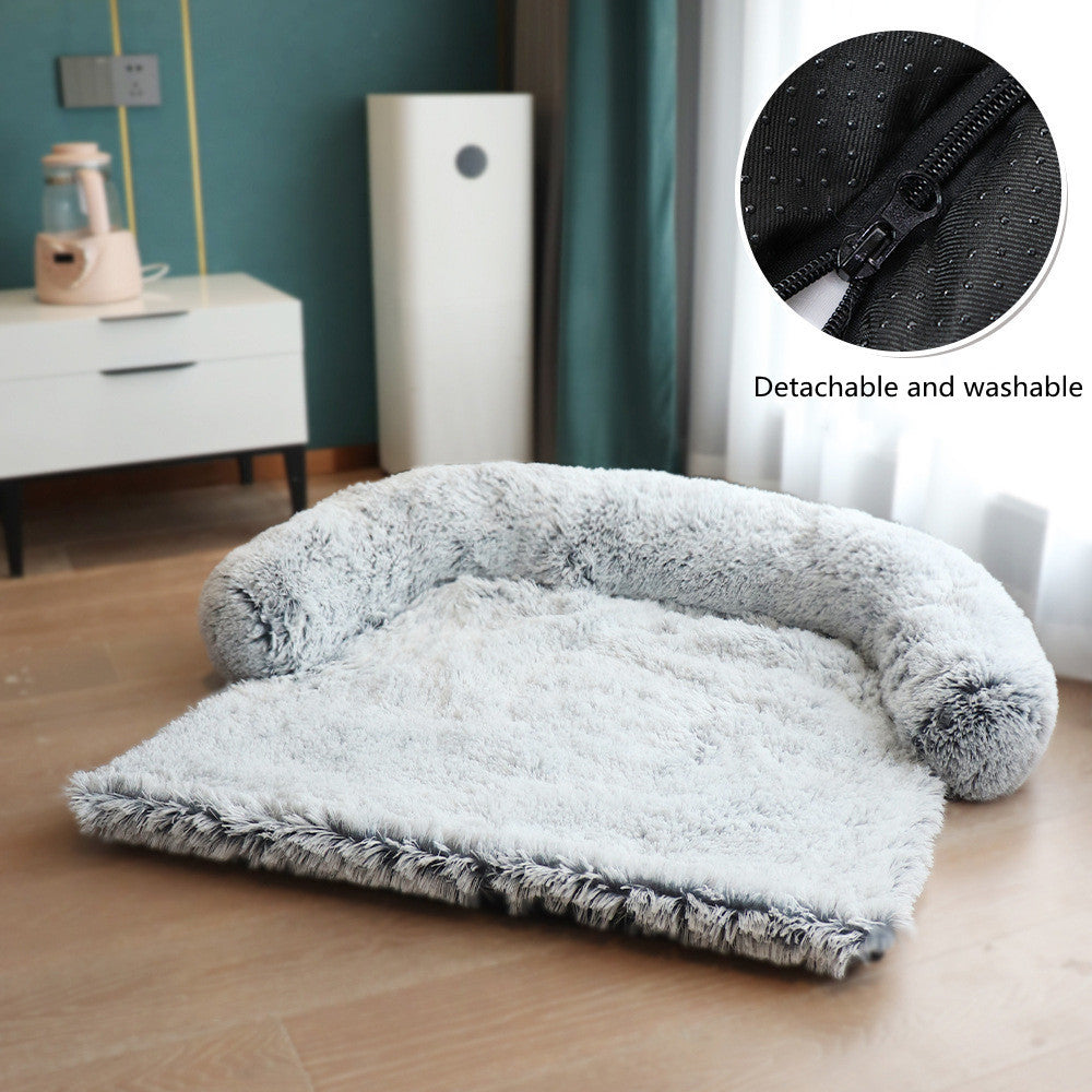 Removable Pet Sofa Bed – Ultra Soft, Washable Cushion for Dogs & Cats, Perfect for Couch, Car & Floor