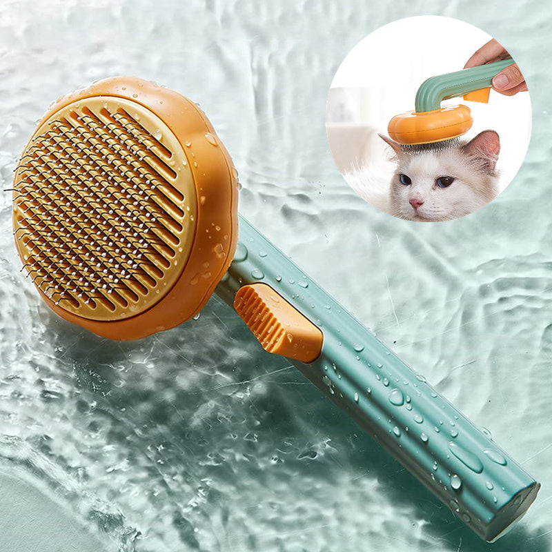 Self-Cleaning Pet Grooming Brush – Gentle Steel Wire Comb for Cats & Dogs – Easy Hair Removal & Massage Tool