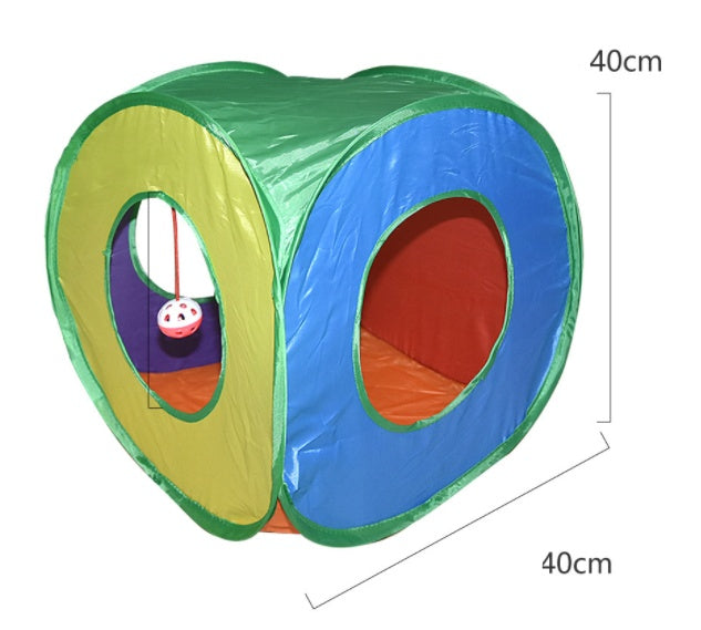 Rainbow Cat Tunnel – Interactive Foldable Play Tunnel for Kittens & Indoor Pets