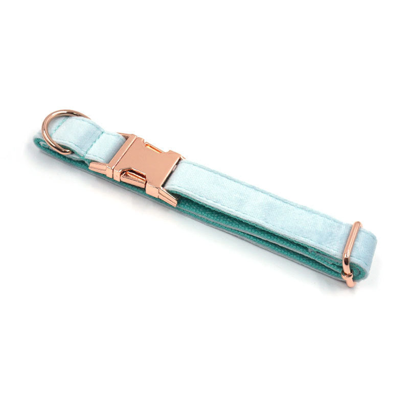 Velvet Luxe Adjustable Pet Collar – Soft & Stylish with Rose Gold Buckle