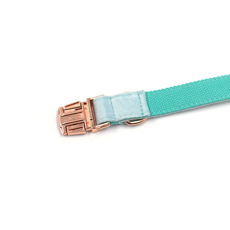 Velvet Luxe Adjustable Pet Collar – Soft & Stylish with Rose Gold Buckle