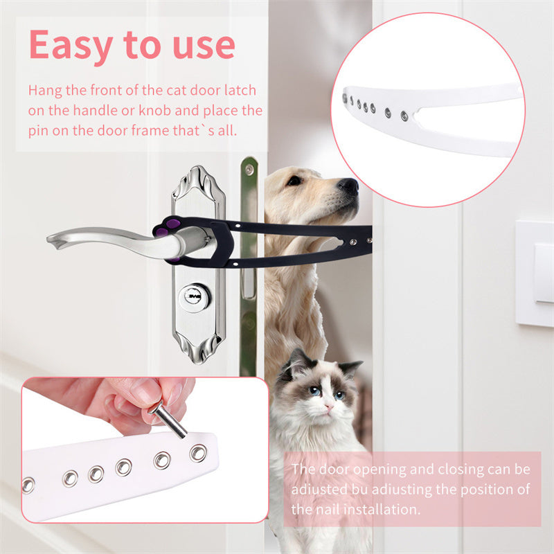 Adjustable Cat Door Latch – Dog & Baby Barrier Strap