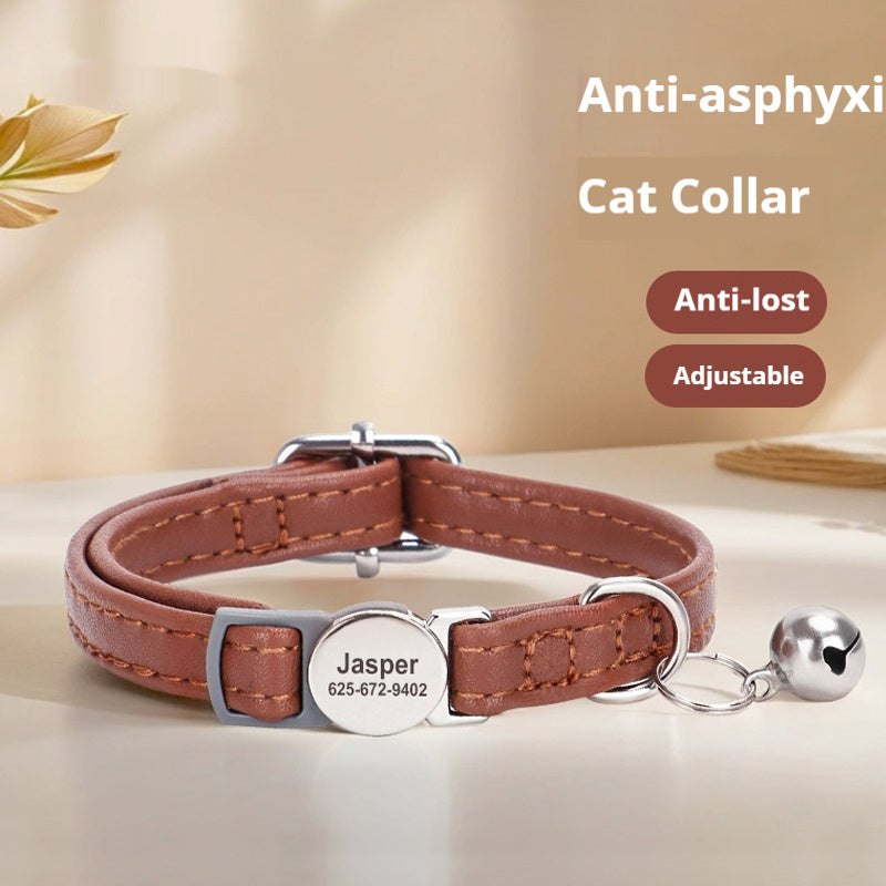 Anti-Choke Personalized Cat Collar – Adjustable Safety ID Tag with Bell