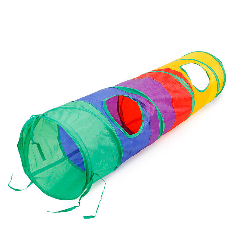 Rainbow Cat Tunnel – Interactive Foldable Play Tunnel for Kittens & Indoor Pets