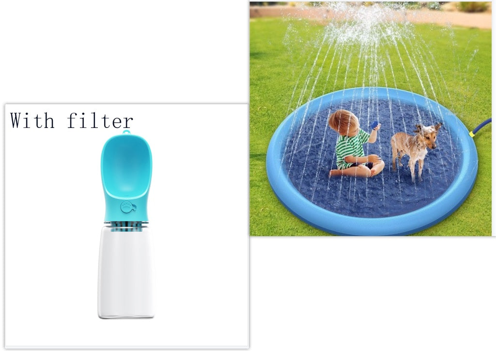 Non-Slip Splash Pad for Kids & Pets – Outdoor Summer Water Play Mat with Fountain Sprinkler – Fun Backyard Pool for Dogs & Toddlers