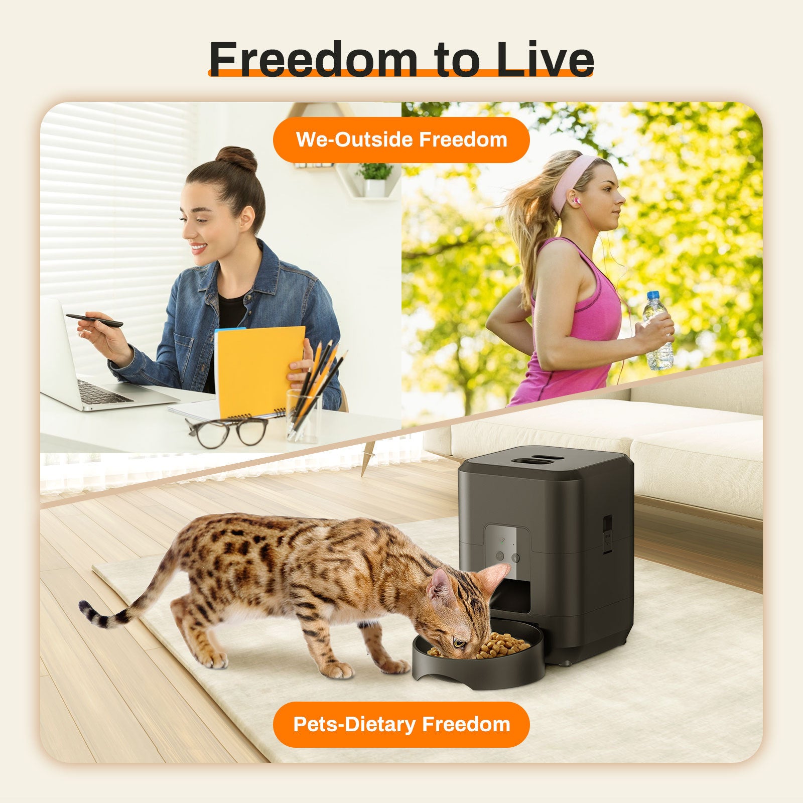 SmartFeeder Pro – WiFi Connected Automatic Pet Food Dispenser (with App Control)