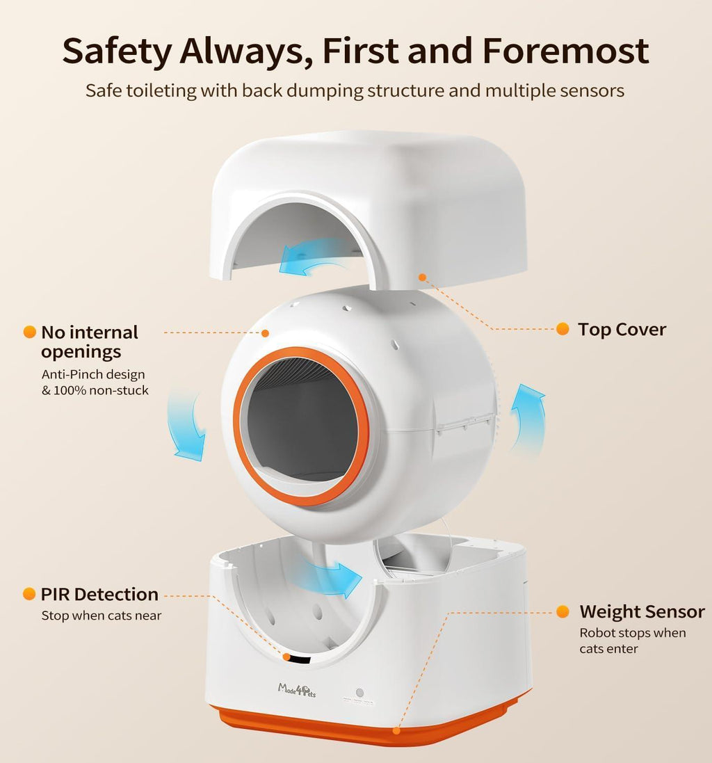 🛡️ PuraSense™ Smart Self-Cleaning Litter Box – 60L App-Controlled Odor-Free System