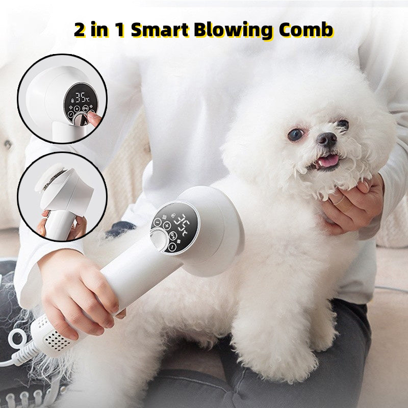 GroomMate™ 2-in-1 Smart Pet Grooming Dryer – Low-Noise Blow & Comb Tool for Cats and Dogs