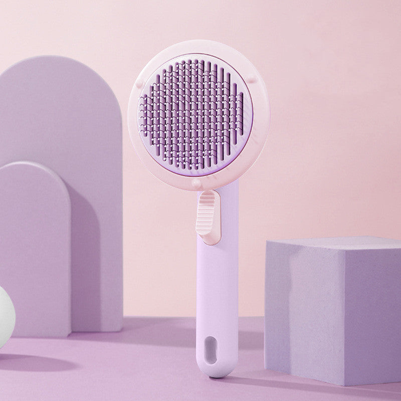 Self-Cleaning Pet Grooming Brush – Gentle Steel Wire Comb for Cats & Dogs – Easy Hair Removal & Massage Tool